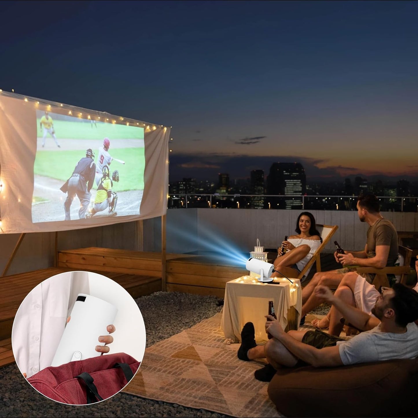 🔥 4K SMART MINI PROJECTOR HD HOME THEATER EXPERIENCE 🎥