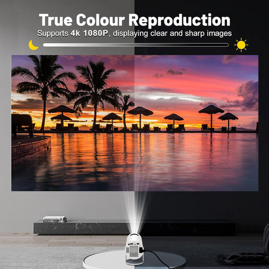 🔥 4K SMART MINI PROJECTOR HD HOME THEATER EXPERIENCE 🎥