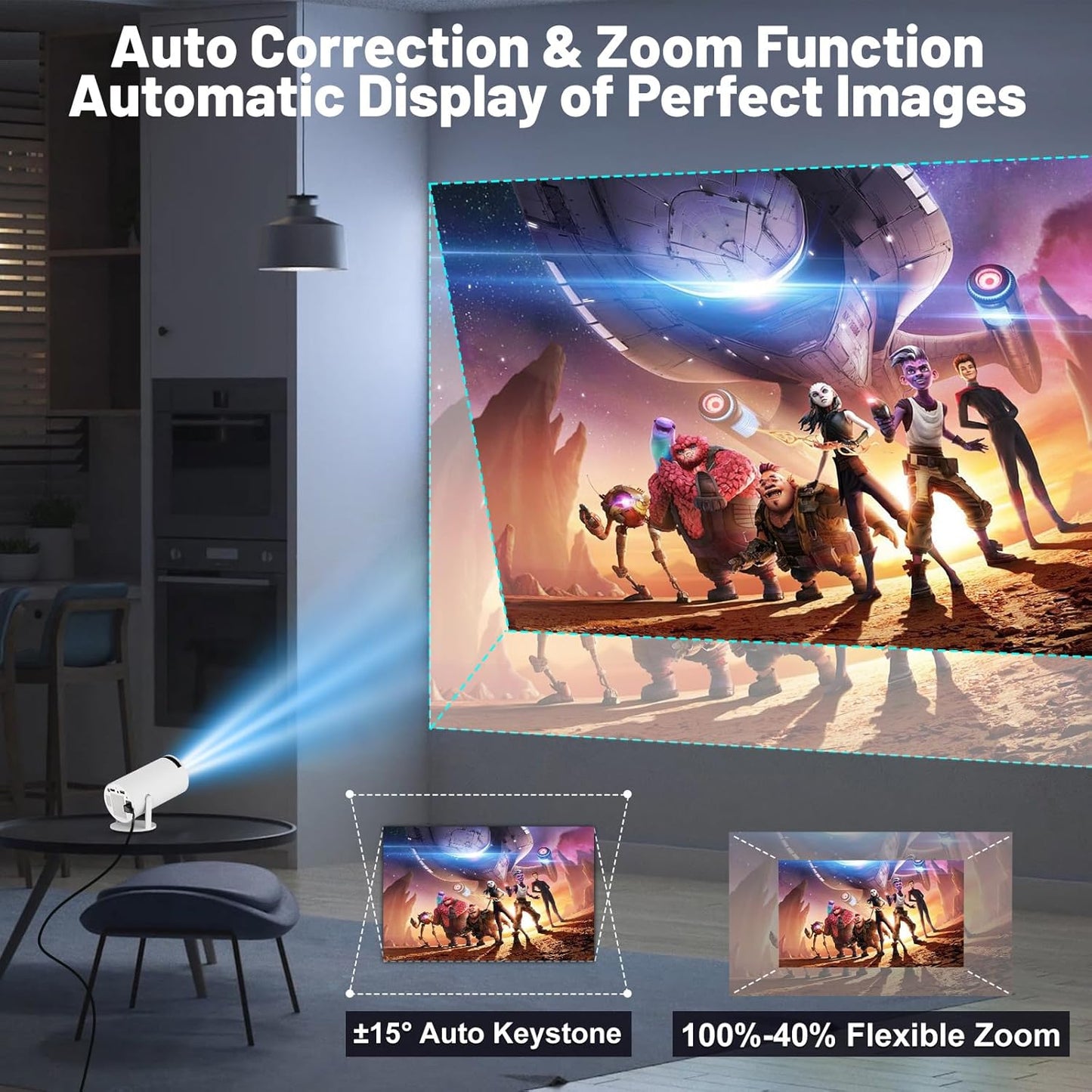 🔥 4K SMART MINI PROJECTOR HD HOME THEATER EXPERIENCE 🎥